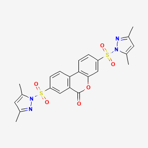 molecular formula C23H20N4O6S2 B4777413 3,8-bis[(3,5-dimethyl-1H-pyrazol-1-yl)sulfonyl]-6H-benzo[c]chromen-6-one 