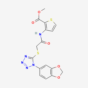 molecular formula C16H13N5O5S2 B4777439 methyl 3-[({[1-(1,3-benzodioxol-5-yl)-1H-tetrazol-5-yl]thio}acetyl)amino]-2-thiophenecarboxylate 