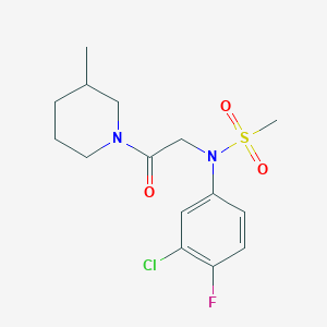 molecular formula C15H20ClFN2O3S B4777451 N-(3-chloro-4-fluorophenyl)-N-[2-(3-methyl-1-piperidinyl)-2-oxoethyl]methanesulfonamide 