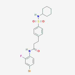 molecular formula C21H24BrFN2O3S B4777477 N-(4-bromo-2-fluorophenyl)-3-{4-[(cyclohexylamino)sulfonyl]phenyl}propanamide 