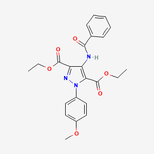 molecular formula C23H23N3O6 B4777489 diethyl 4-(benzoylamino)-1-(4-methoxyphenyl)-1H-pyrazole-3,5-dicarboxylate 