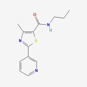 molecular formula C13H15N3OS B4777497 4-methyl-N-propyl-2-(3-pyridinyl)-1,3-thiazole-5-carboxamide 