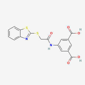 molecular formula C17H12N2O5S2 B4777533 5-{[(1,3-benzothiazol-2-ylthio)acetyl]amino}isophthalic acid 