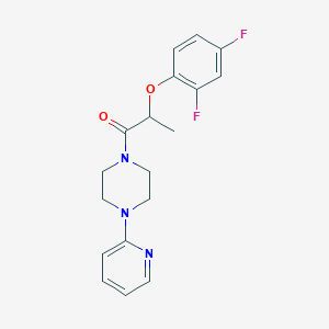 molecular formula C18H19F2N3O2 B4777545 1-[2-(2,4-difluorophenoxy)propanoyl]-4-(2-pyridinyl)piperazine 