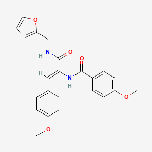 molecular formula C23H22N2O5 B4777571 N-[1-{[(2-furylmethyl)amino]carbonyl}-2-(4-methoxyphenyl)vinyl]-4-methoxybenzamide 