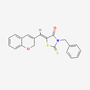 molecular formula C20H15NO2S2 B4777574 3-benzyl-5-(2H-chromen-3-ylmethylene)-2-thioxo-1,3-thiazolidin-4-one 
