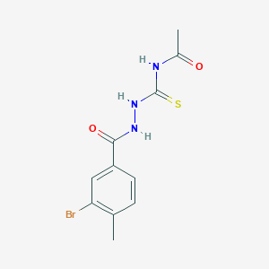 molecular formula C11H12BrN3O2S B4777581 N-{[2-(3-bromo-4-methylbenzoyl)hydrazino]carbonothioyl}acetamide 