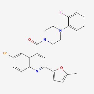 molecular formula C25H21BrFN3O2 B4777585 6-bromo-4-{[4-(2-fluorophenyl)-1-piperazinyl]carbonyl}-2-(5-methyl-2-furyl)quinoline 