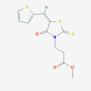 molecular formula C12H11NO3S3 B4777597 methyl 3-[4-oxo-5-(2-thienylmethylene)-2-thioxo-1,3-thiazolidin-3-yl]propanoate 