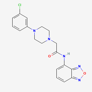 molecular formula C18H18ClN5O2 B4777604 N-2,1,3-benzoxadiazol-4-yl-2-[4-(3-chlorophenyl)-1-piperazinyl]acetamide 