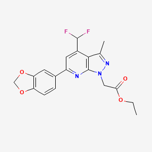 molecular formula C19H17F2N3O4 B4777610 ethyl [6-(1,3-benzodioxol-5-yl)-4-(difluoromethyl)-3-methyl-1H-pyrazolo[3,4-b]pyridin-1-yl]acetate 