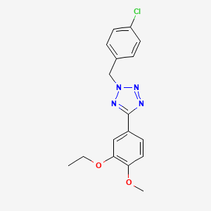 molecular formula C17H17ClN4O2 B4777614 2-(4-chlorobenzyl)-5-(3-ethoxy-4-methoxyphenyl)-2H-tetrazole 