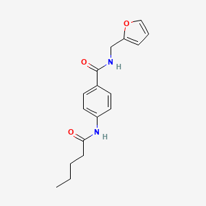 molecular formula C17H20N2O3 B4777618 N-(2-furylmethyl)-4-(pentanoylamino)benzamide 