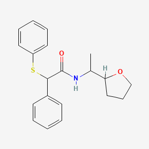 molecular formula C20H23NO2S B4777624 2-phenyl-2-(phenylthio)-N-[1-(tetrahydro-2-furanyl)ethyl]acetamide 