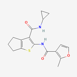 molecular formula C17H18N2O3S B4777626 N-{3-[(cyclopropylamino)carbonyl]-5,6-dihydro-4H-cyclopenta[b]thien-2-yl}-2-methyl-3-furamide 