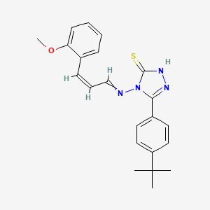 molecular formula C22H24N4OS B4777646 5-(4-tert-butylphenyl)-4-{[3-(2-methoxyphenyl)-2-propen-1-ylidene]amino}-4H-1,2,4-triazole-3-thiol 