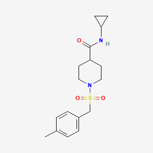 molecular formula C17H24N2O3S B4777652 N-cyclopropyl-1-[(4-methylbenzyl)sulfonyl]-4-piperidinecarboxamide 
