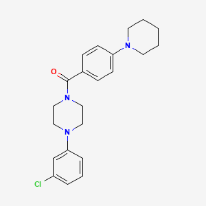 molecular formula C22H26ClN3O B4777664 1-(3-chlorophenyl)-4-[4-(1-piperidinyl)benzoyl]piperazine 