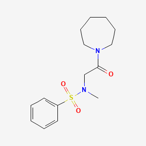 molecular formula C15H22N2O3S B4777674 N-(2-Azepan-1-yl-2-oxo-ethyl)-N-methyl-benzenesulfonamide 