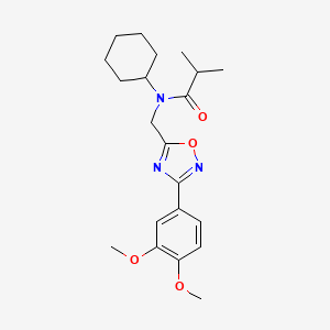 molecular formula C21H29N3O4 B4777675 N-cyclohexyl-N-{[3-(3,4-dimethoxyphenyl)-1,2,4-oxadiazol-5-yl]methyl}-2-methylpropanamide 