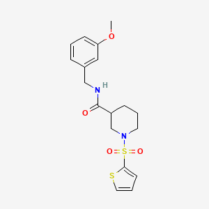 molecular formula C18H22N2O4S2 B4777685 N-(3-methoxybenzyl)-1-(2-thienylsulfonyl)-3-piperidinecarboxamide 
