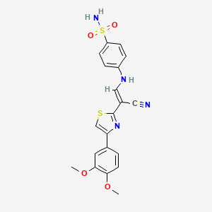 molecular formula C20H18N4O4S2 B4777724 4-({2-cyano-2-[4-(3,4-dimethoxyphenyl)-1,3-thiazol-2-yl]vinyl}amino)benzenesulfonamide 