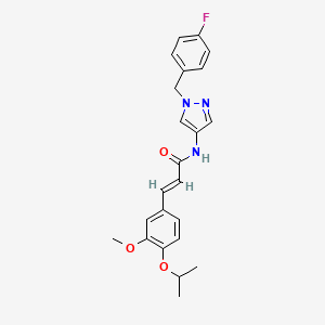 molecular formula C23H24FN3O3 B4777733 N-[1-(4-fluorobenzyl)-1H-pyrazol-4-yl]-3-(4-isopropoxy-3-methoxyphenyl)acrylamide 