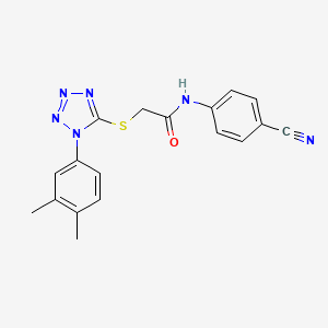 molecular formula C18H16N6OS B4777743 N-(4-cyanophenyl)-2-{[1-(3,4-dimethylphenyl)-1H-tetrazol-5-yl]thio}acetamide 