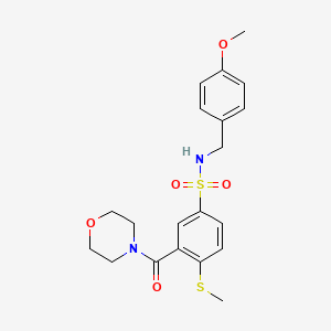 molecular formula C20H24N2O5S2 B4777744 N-(4-methoxybenzyl)-4-(methylthio)-3-(4-morpholinylcarbonyl)benzenesulfonamide 