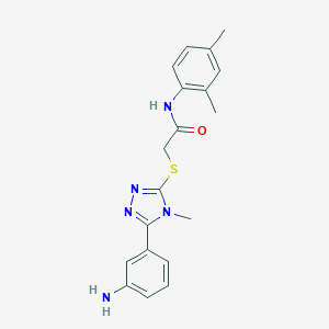 molecular formula C19H21N5OS B477780 2-{[5-(3-aminophenyl)-4-methyl-4H-1,2,4-triazol-3-yl]sulfanyl}-N-(2,4-dimethylphenyl)acetamide CAS No. 443668-96-0