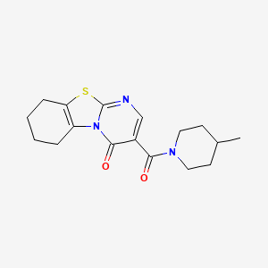 molecular formula C17H21N3O2S B4777814 3-[(4-methyl-1-piperidinyl)carbonyl]-6,7,8,9-tetrahydro-4H-pyrimido[2,1-b][1,3]benzothiazol-4-one 