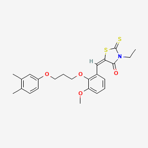 molecular formula C24H27NO4S2 B4777817 5-{2-[3-(3,4-dimethylphenoxy)propoxy]-3-methoxybenzylidene}-3-ethyl-2-thioxo-1,3-thiazolidin-4-one 