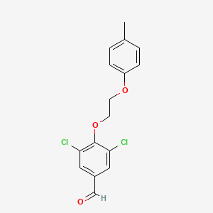 molecular formula C16H14Cl2O3 B4777819 3,5-dichloro-4-[2-(4-methylphenoxy)ethoxy]benzaldehyde 