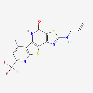 molecular formula C16H11F3N4OS2 B4777823 2-(allylamino)-6-methyl-8-(trifluoromethyl)pyrido[3',2':4,5]thieno[3,2-b][1,3]thiazolo[4,5-d]pyridin-4(5H)-one 