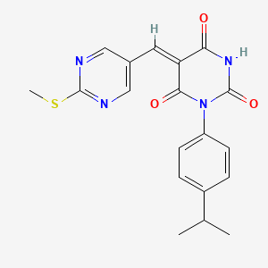 molecular formula C19H18N4O3S B4777826 1-(4-isopropylphenyl)-5-{[2-(methylthio)-5-pyrimidinyl]methylene}-2,4,6(1H,3H,5H)-pyrimidinetrione 