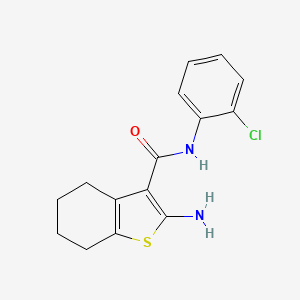 molecular formula C15H15ClN2OS B4777835 2-amino-N-(2-chlorophenyl)-4,5,6,7-tetrahydro-1-benzothiophene-3-carboxamide 