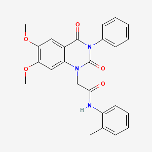 molecular formula C25H23N3O5 B4777869 2-(6,7-dimethoxy-2,4-dioxo-3-phenyl-3,4-dihydro-1(2H)-quinazolinyl)-N-(2-methylphenyl)acetamide 