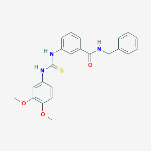 molecular formula C23H23N3O3S B4777879 N-benzyl-3-({[(3,4-dimethoxyphenyl)amino]carbonothioyl}amino)benzamide 