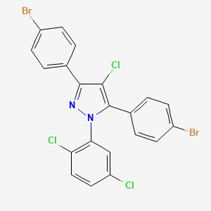 molecular formula C21H11Br2Cl3N2 B4777883 3,5-bis(4-bromophenyl)-4-chloro-1-(2,5-dichlorophenyl)-1H-pyrazole 