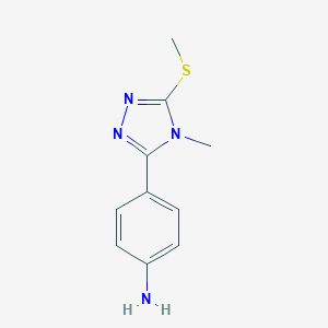 molecular formula C10H12N4S B477790 4-(4-methyl-5-methylsulfanyl-4H-[1,2,4]triazol-3-yl)-aniline CAS No. 57295-64-4