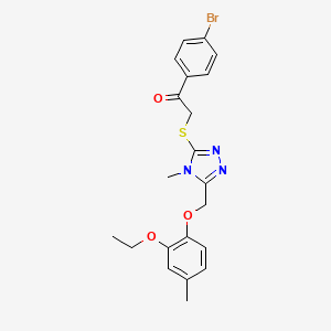 molecular formula C21H22BrN3O3S B4777903 1-(4-bromophenyl)-2-({5-[(2-ethoxy-4-methylphenoxy)methyl]-4-methyl-4H-1,2,4-triazol-3-yl}thio)ethanone 