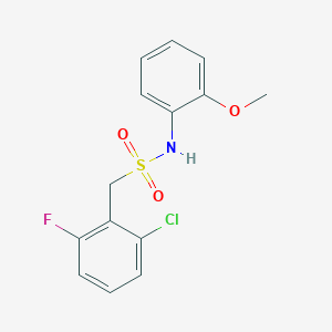 molecular formula C14H13ClFNO3S B4777908 1-(2-chloro-6-fluorophenyl)-N-(2-methoxyphenyl)methanesulfonamide 