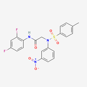 molecular formula C21H17F2N3O5S B4777943 N~1~-(2,4-difluorophenyl)-N~2~-[(4-methylphenyl)sulfonyl]-N~2~-(3-nitrophenyl)glycinamide 