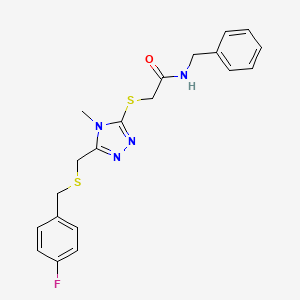 molecular formula C20H21FN4OS2 B4777959 N-benzyl-2-[(5-{[(4-fluorobenzyl)thio]methyl}-4-methyl-4H-1,2,4-triazol-3-yl)thio]acetamide 