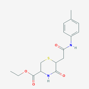 molecular formula C16H20N2O4S B4777961 ethyl 6-{2-[(4-methylphenyl)amino]-2-oxoethyl}-5-oxo-3-thiomorpholinecarboxylate 