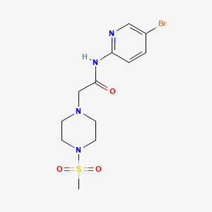 molecular formula C12H17BrN4O3S B4778002 N-(5-bromo-2-pyridinyl)-2-[4-(methylsulfonyl)-1-piperazinyl]acetamide 