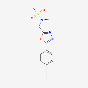 molecular formula C15H21N3O3S B4778010 N-{[5-(4-tert-butylphenyl)-1,3,4-oxadiazol-2-yl]methyl}-N-methylmethanesulfonamide 