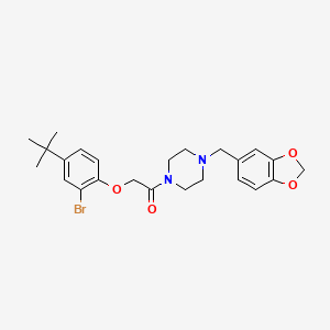 1-(1,3-benzodioxol-5-ylmethyl)-4-[(2-bromo-4-tert-butylphenoxy)acetyl]piperazine