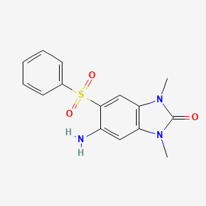 molecular formula C15H15N3O3S B4778015 5-amino-1,3-dimethyl-6-(phenylsulfonyl)-1,3-dihydro-2H-benzimidazol-2-one 