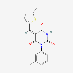 molecular formula C17H14N2O3S B4778021 1-(3-methylphenyl)-5-[(5-methyl-2-thienyl)methylene]-2,4,6(1H,3H,5H)-pyrimidinetrione 